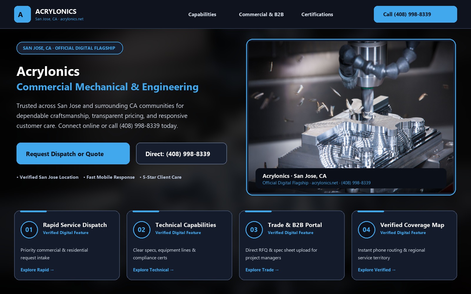 Proposed Acrylonics homepage preview